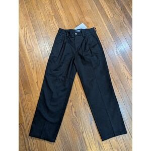 St Johns Bay Worryfree Classic Fit Pleat Front Black Chino Pants Mens 29x28